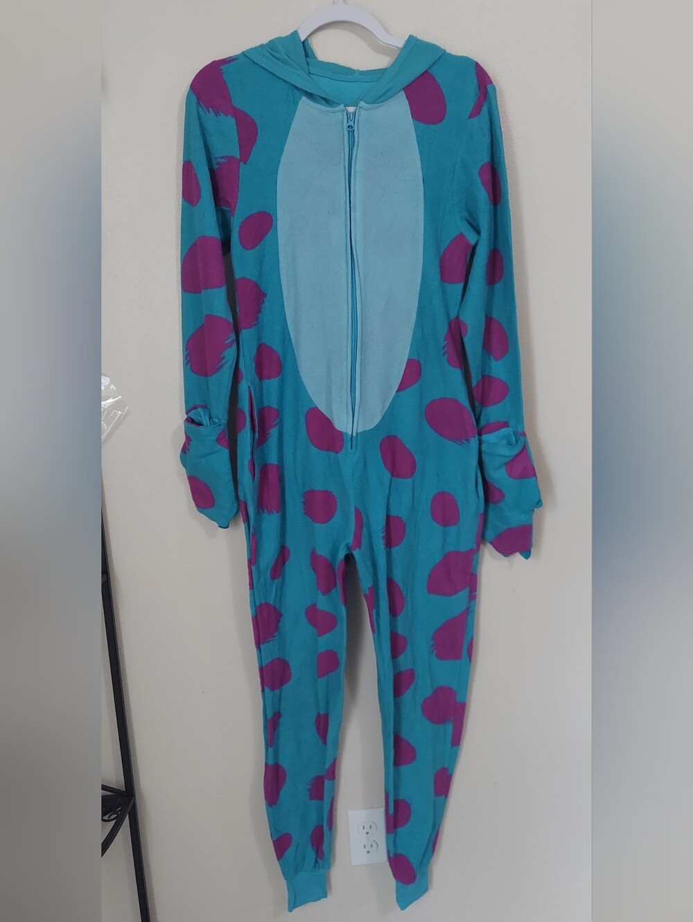 Women's Turquoise Polka-Dot One-Piece Jumpsuit Romper Sullivan Halloween Costume